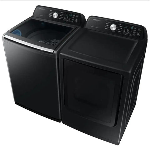 Smart Laundry Bundle With 4.7 Cu Ft Top Load Washer And 7.4 Cu Ft Electric Dryer WaterJet System Sensor Drying Prevents Overdrying Low Vibration Quiet Wash Includes Power Cords Hoses Vent Duct And 1 Year CPS Protection Black