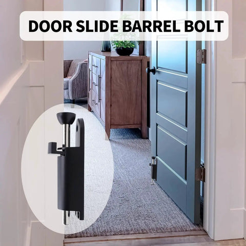 Spring Loaded Sliding Door Lock Black Heavy Duty Foot Operated Kick Lock Zinc Alloy for sliding and patio doors