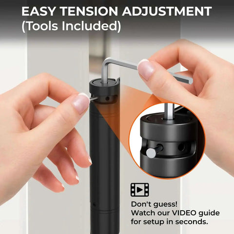 Adjusting tension on 3 Pack Self Closing Door Hinges 4 Inch Black Spring Hinge With 5 Eighths Inch Radius Corner
