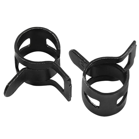 Close-up of 20 Pcs 5/16 Inch ID Spring Band Type Clamps 8mm Fuel Hose Clamps Fasteners Black Spring Hose Clips