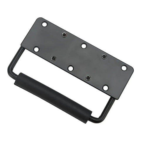 10 Pack Black Spring Loaded Case Handles Folding Surface Mount Chest Handles With Rubber Grip For Flight Cases And Cabinets 124 By 80 Millimeter Durable Iron Construction Rust Resistant Finish Indoor And Outdoor Use