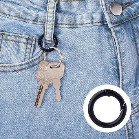 51 Pcs 25Mm Round Spring O Rings Set With Colorful Metal Key Ring Snap Buckle Clips For Purses, Keychains, Handbags, And Lanyards, 17 Colors