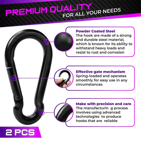 2 Pack 5.5 Inch Spring Snap Hooks With 1000 Lbs Load Capacity Utility Hook Clip Heavy Duty Rope Connector Quick Link Hooks