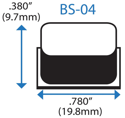 Diagram of Self Adhesive Bumper Feet 0.780 In By 0.380 In Black Square Polyurethane Pads For Industrial Surface Protection 25 Pack BS04