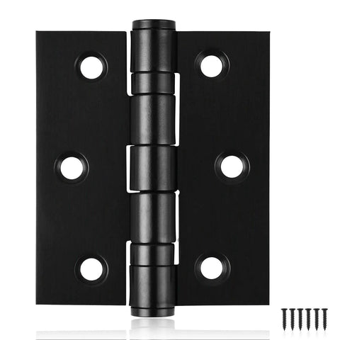 6-Pack Black Door Hinges, 3 Inch Heavy Duty Stainless Steel Hinge for Interior Exterior Doors, Matte Black Ball Bearing Hinges with Screws