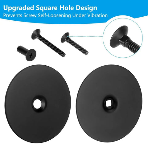 Premium stainless steel door hole cover plates with screws, entry doors tamper guard, conceal unused deadbolt hardware, enhances security.