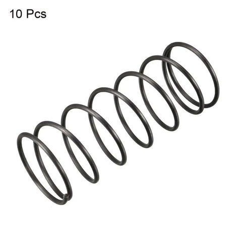 Black Steel Compression Spring 1.2mm Wire Diameter, 20mm Outside Diameter, 50mm Free Length, Heat Treated Rust Resistant Spring Steel, Dry Finish