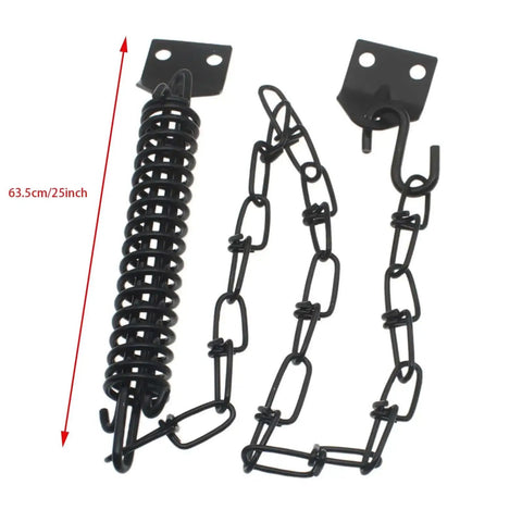 Heavy Duty Storm Door Closer With Screen Door Chain Protector, spring steel, black finish, rust resistant, 63.5cm length