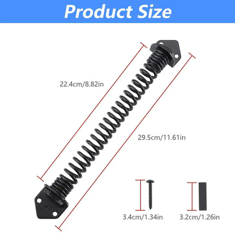 Heavy Duty 11 Inch Gate Spring Self Closing Black Steel Outdoor Gate Closer For Wooden And Vinyl Fences built tough size dimensions.