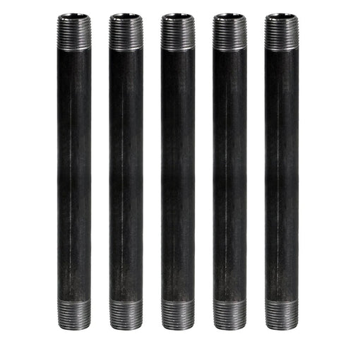 1 Inch Black Pipe Kit 5 Pack 72 Inch Length Threaded Malleable Steel Pipes For DIY Vintage Industrial Furniture Shelving Projects Rustic Decor Or Home Office Decor For Easy Assembly And Mounting