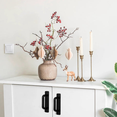 Four Pack Stick On Cabinet Handles No Drill Drawer Pulls Adhesive Door Handles on white cabinet with decor accents