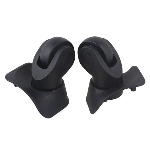 Black Luggage Wheel Replacement Set For Suitcases Left And Right Swivel Caster Wheels With 4 Hole Mounts And 360 Degree Rotation