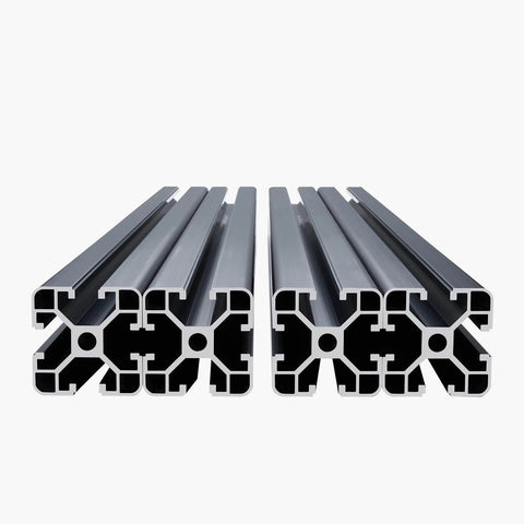 4PCS 23.6 in (600 mm) T Slot 4040 Aluminum Extrusion Profile, European Standard Anodized Linear Rail, Black, front view