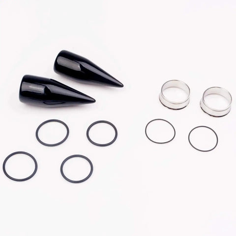 Black tapers and tunnels from Essential 32 Piece 00G Ear Stretching Kit With Surgical Steel Tapers Tunnels And Acrylic Plugs For 1 Inch Gauge Includes White Black Orange Green Colors Dope Starter Kit For Beginners And Pros Alike CABBE KALLO