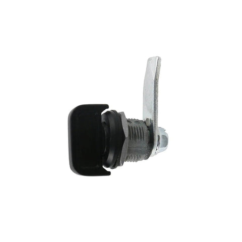 Front view of 2 Pack Black Thumb Operated Offset Cam Locks with Half Inch Cylinder Zinc Alloy Construction and T Handle for Cabinets Desks