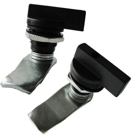 Two Pack Thumb Operated Offset Cam Locks For 1-7mm Door Thickness, 0.8 Inch Hole, Zinc Alloy Lock Body With ABS Handle, Black Cam Locks, Easy Turn, 67x39x44mm
