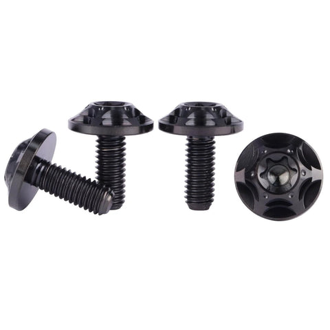 Set of UHDFBDHF Titanium Bolt M6 Torx Head T40 Screws for Bicycle, Motorcycle, Car, 10/15/20mm, Black, Pack of 4, close-up view