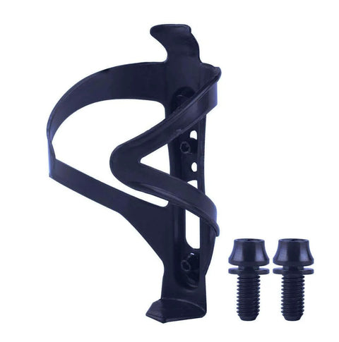 VAMUOEFL M5x12mm Titanium Bolts with Washers for Bicycle Water Bottle Cage Hex Ti Screws, Quantity 4Pcs (Black) next to black cage
