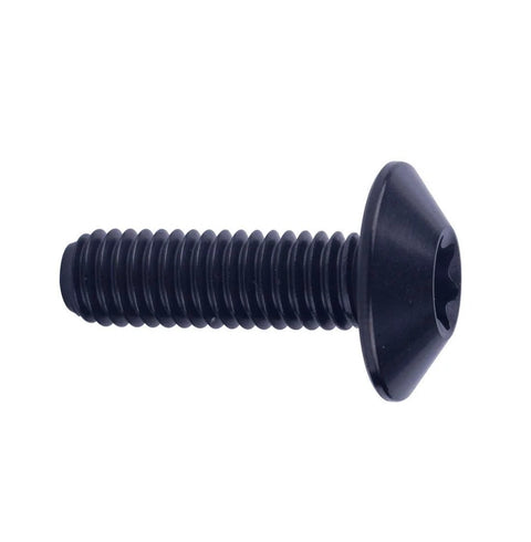VAMUOEFL Titanium Bolt M5 M6x12 15 20mm Button Torx Head T25 30 Screw for Bicycle Motorcycle 4Pcs Black M6x12mm side view