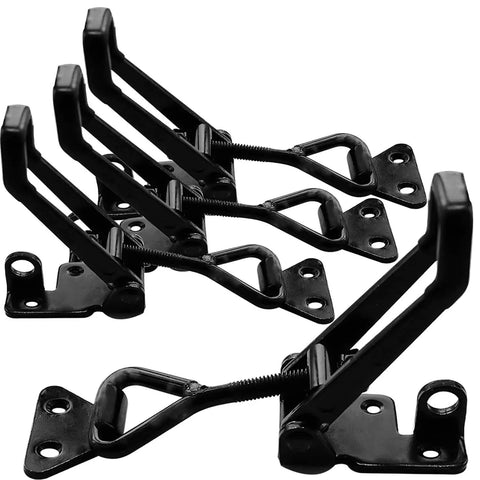 Heavy Duty Toggle Clamp Latch Set 1320 Lb Capacity 4003 Style Quick Release Hasp for Jigs Smokers Cabinets Boxes black metal