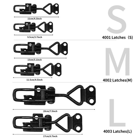 Adjustable Black Toggle Clamp Latch Set With Lock Hole And 550 Lbs Holding Capacity Heavy Duty Quick Release Metal Pull Latches
