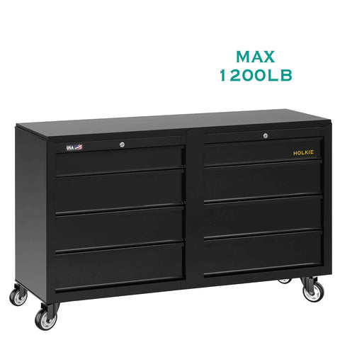 Black tool chest with 4 Inch Heavy Duty Swivel Caster Wheels Set of 4 No Brake with 1200 Lbs Load Capacity