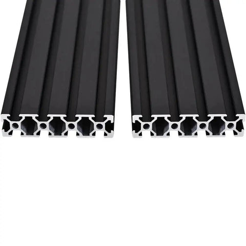 2 Pack 20 Series T Slot 2080 Aluminum Extrusion Profile 600mm 23.6 Inch European Standard Anodized Black for 3D Printer Parts