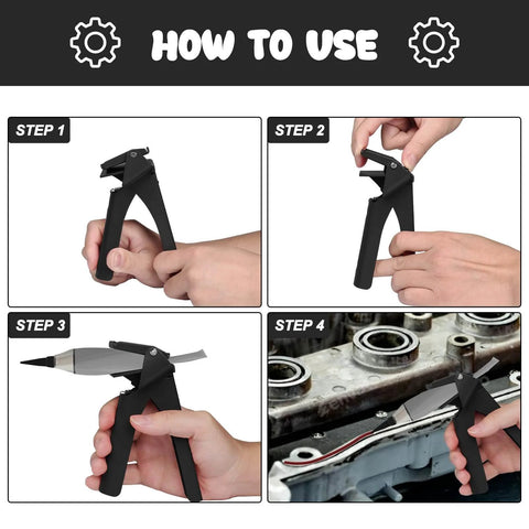 Pro Grade Tube Squeezer Tool For Silicone And RTV Dispensers usage steps for home workshop and DIY projects