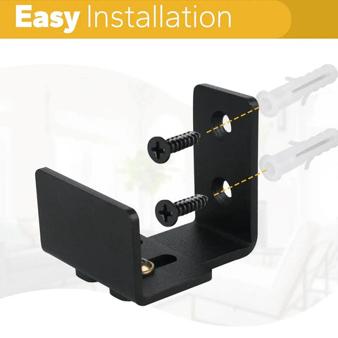 Sliding Barn Door Floor Guide Black Adjustable U Shape Flush Bottom Design Wall Mounted For Doors And Cabinets Suitable For Bypass And Sliding Devices Easy Install Durable Steel Construction