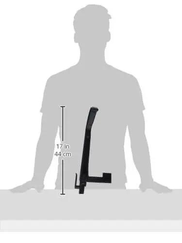 H Le Grip Assembly Replacement Part OEM 675799 For G6 Onyx Vacuum displayed against silhouette with 17-inch height marker.