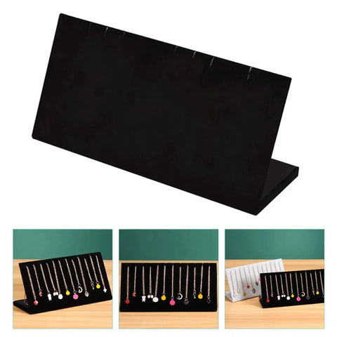 Velvet Jewelry Display Stand With Soft Surface And Tilted Angle For Earrings Bracelets And Anklets Countertop Necklace Holder Organizer