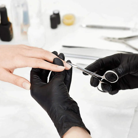 Black Vinyl Medical Exam Gloves Disposable Latex Free Powder Free 100 Count used in nail care