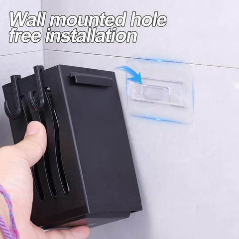 Installing Multifunctional Kitchen Utensil Rack Draining Chopstick Holder Wall-Mounted Freestanding Cutlery Storage Box on wall