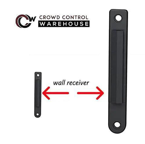 Wall receiver component for WMB-230 Fixed Wall Mount Retractable Belt Barrier With 30 Foot Belt In Yellow Caution Do Not Enter ABS Case