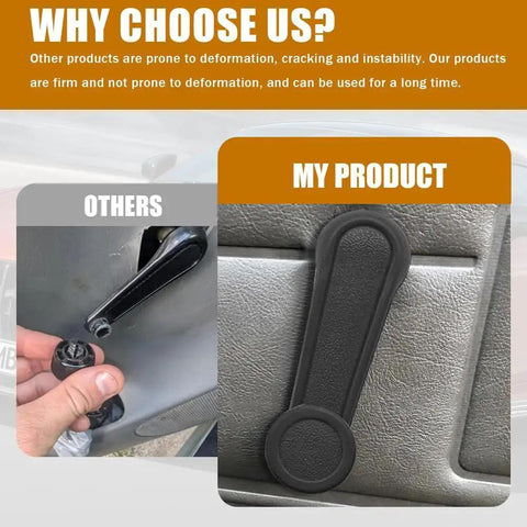 Comparison of two window crank handles for Toyota showing durability and design, featuring Two Piece Window Crank Handles Replacement for Corolla.