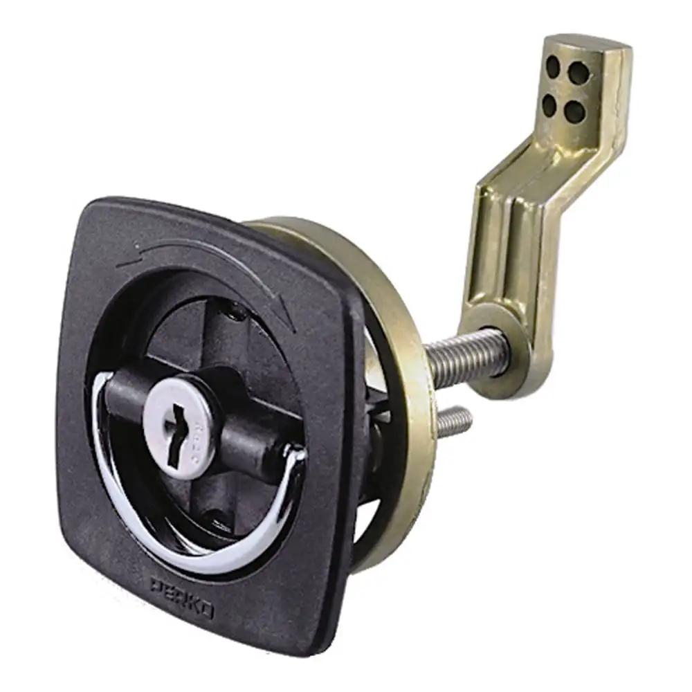 Flush Mount Locking Latch Black With Chrome Plated Zin...