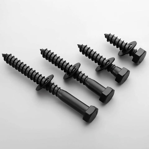 21 Sets 5/16 x 1-1/4 Hex Head Lag Screws with Flat Washers, 304 Stainless Steel 18-8 Black Zinc Plated Heavy Duty Lag Bolts for Wood