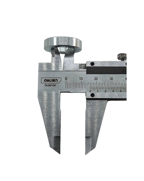 Replacement Blade Spacer 303164 Eight Pack For Bobcat 64163-12 being measured with caliper showing exact dimensions