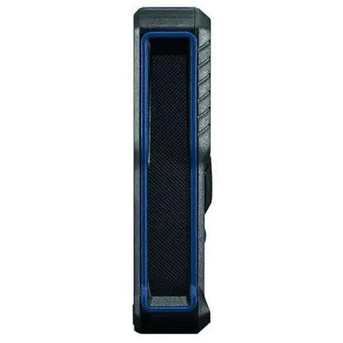 Side view of a Blaze laser distance meter used to effortlessly capture precise room dimensions and layout distances, compact design.