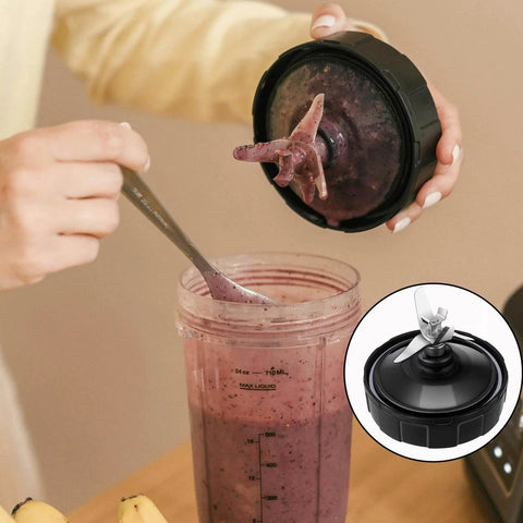 Person using blender with 3.94 Inch Rubber Gasket Replacement Seal Kit With Brush And Hook For High Performance Countertop Blenders White O Ring