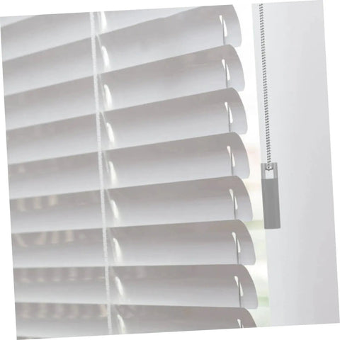 2 Pack Blind Cord Knob Drop Weights For Window Treatments And Curtain Accessories shown installed on white blinds.