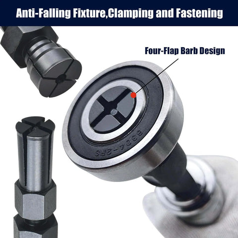 13pcs Blind Hole Collet Bearing Puller Set with anti-falling fixture and four-flap barb design for secure clamping and fastening.