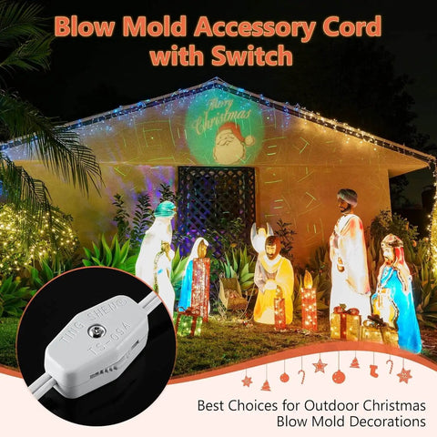 Blow Mold Light Kit Replacement For Indoor Outdoor Use E27 E26 Single Light Cord With Switch Fuse Plug for Christmas decor