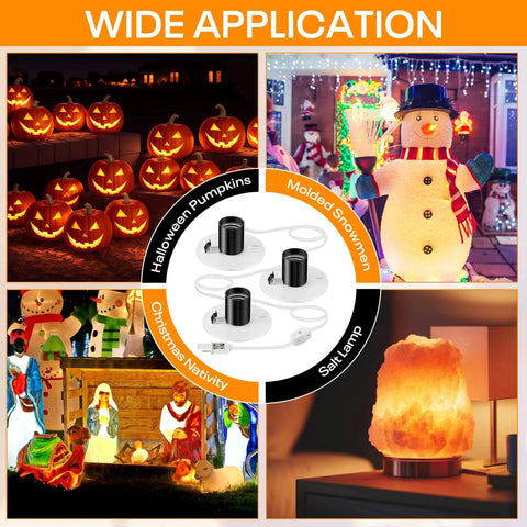 Wide application of MB48 Blow Mold Light Kit Replacement with 3 Socket Accessory Cord for Halloween and Christmas displays