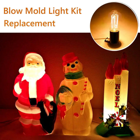 Six Foot Cord Blow Mold Light Kit Replacement with E26 E27 Socket for Gemmy Christmas Decor - Santa Snowman