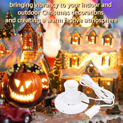 5 Foot Blow Mold Light Kit Replacement For MB48 With E26 And E27 Lamp Holder White 1 Set with Halloween pumpkin and holiday decor