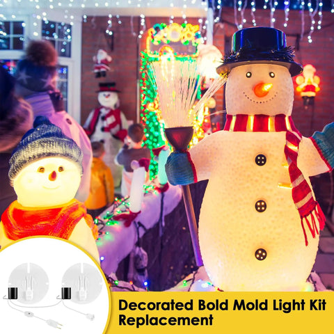 Decorated snowman with Easy Install Blow Mold Light Kit Replacement for Indoor Outdoor Decor E27 E26 on display.
