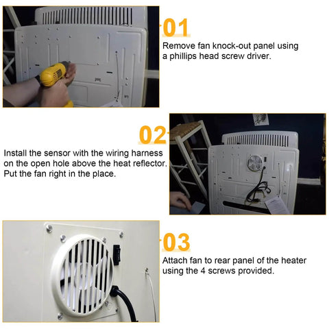 Steps to install Blower Fan Kit For Mr Heater 20,000 To 30,000 BTU Vent Free Heaters 2016 To Present Replacement F299201.