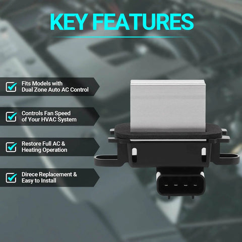 Blower Motor Resistor Replacement For Ford Expedition F 150 And Lincoln Navigator With Auto Temp Control, close-up view