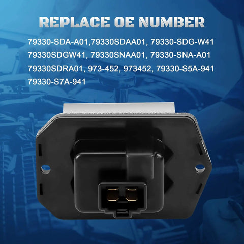Front view of Front Blower Motor Resistor Control Module Replacement For Honda Accord Civic CRV Element Odyssey Pilot Acura RDX TSX EL Replaces 79330-SDA-A01 79330-SNA-A01 79330-SDG-W41 Compatible With 2003-2012 Honda Models And 2001-2011 Civics